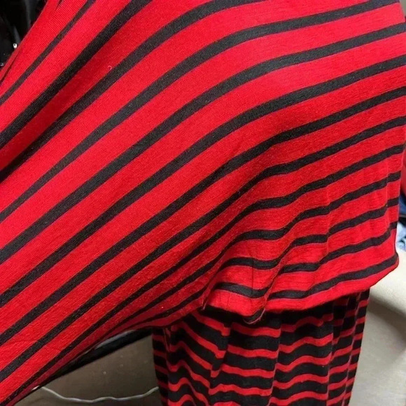 Black and Red Stripes Dress Made in Italy Size 12 - Picture 7 of 9